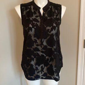 Cabi Black Clip Art Blouse size M.